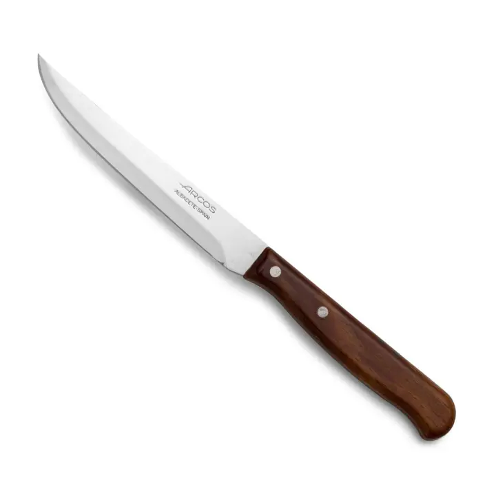 Arcos Cuchillo de Cocina para Verduras, Hoja de Acero Inoxidable NITRUM 105 mm, Mango de Madera Comprimida, Remaches de Acero Inoxidable, Serie Latina - 1
