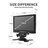 7" Car AHD Monitor Screen with 2 Way Video Input 7 Inch TFT LCD Display 1024*600 for Vehicle Rear View Camera Parking - details 2
