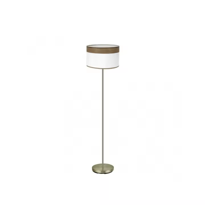 Fabrilamp - Pie Salon Cloe 1xe27 Cuero/blanca-madera Oscura 162x40x40 cm - 1