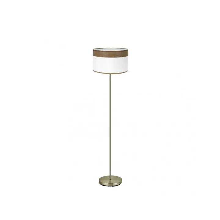 Fabrilamp - Pie Salon Cloe 1xe27 Cuero/blanca-madera Oscura 162x40x40 cm - 1