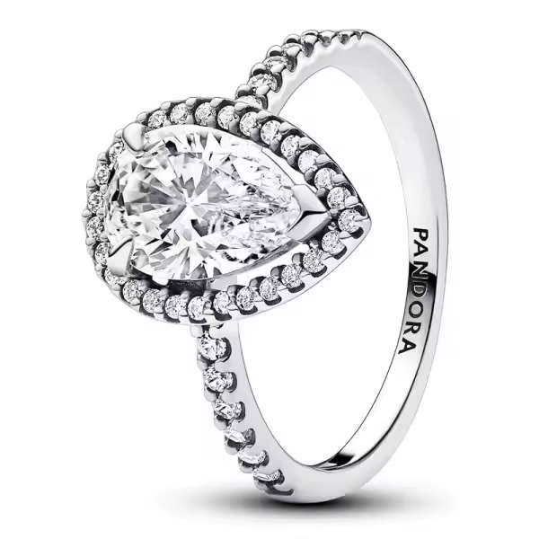 Pandora - Anillo Halo Brillante Grande Corte Pera 193012C01 - 1