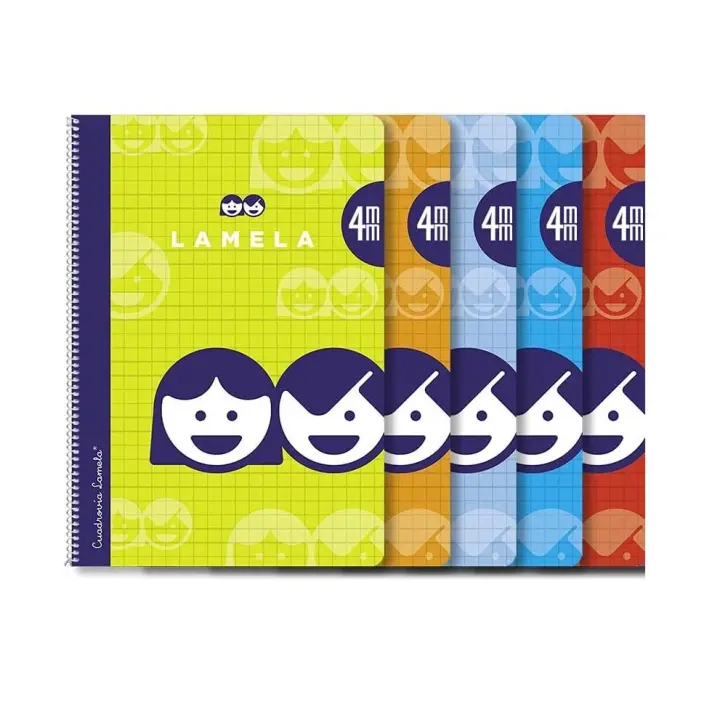 Paquete 5 Cuaderno Basico Lamela A5 (LIBRETA PEQUEÑA) Cuarto 40 Hojas 4mm,Cubierta cartón - TAPA BLANDA - ¡¡¡OJO!!! - 1