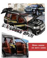 Modelo De Coche De Escala 1:24 TOYOTA Land Cruiser Prado Deportivo SUV De Aleación Con Retroceso Pull Back Luz Y Sonido Regalos Para Niños Colección A174 - details 10