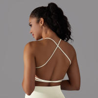 Top Deportivo Para Mujer Sexy Cruzado En Yoga Gimnasio Entrenamiento Correr Estirable Fitness Tank Top Transpirable Nylon - details 6
