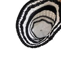 Sombrero De Paja Panamá Plegable Para Mujer Verano 2025 Estilo Coreano Casual Con Estampado Rayado Sombrero De Sol Hueco De Bollo - details 6