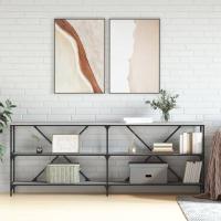 vidaXL Mesa consola hierro y madera ingeniería gris Sonoma 200x30x75cm Mesa de sofá Mesa de Entrada para Salón Consola de Entrada Mueble Recibidor Mesita Mesa auxiliar Salon - details 1