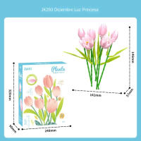 Juego de Flores eternas con tulipán | Modelo compatible con San Valentín | Luz LED + jarrón decorativo | Certificado CE 8 + años - details 0