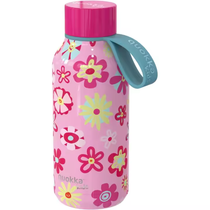 Botella térmica Quokka Kids, Solid Flowers 330ml, mantiene frío y calor, para todo tipo de bebidas, niños infantil, acero inoxidable - 1
