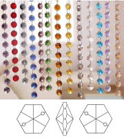 40Pcs 14mm Cuentas De Vidrio Facetado Octagonales Con Agujeros Doble Para Manualidades DIY Colgantes Para Candelabros Y Sopladores De Luz - details 4
