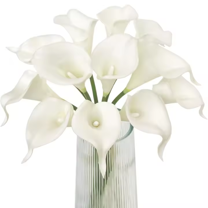 10Pcs Flores Artificiales De Lirio De Blanco Para Boda Decoración De Hogar Regalo De Bendición De Baile De Compromiso Sin Vaso - 1