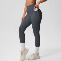 Mallas de beltada Alta para Mujer, pantalones de Yoga, Mallas con bolsillos, Push Up, ropa Deportiva para correr, pantalones de Color sólido - details 27