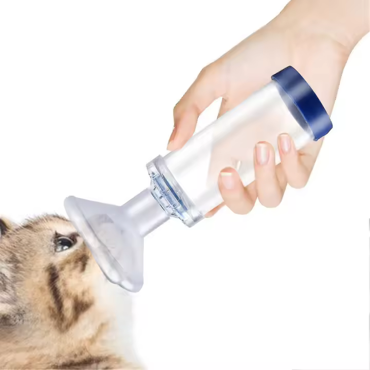 Dog/Cat Aerosol Inhaler Spacer Chamber To Help With Breathing for Feline with Asthma 2 Sizes of Mask Will Fit all Cats or Dog -GSL4.11 - 1
