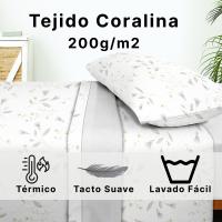 Novotextil Sábanas Coralina para Cama 90 hasta 200, Juego de Sábanas Coralina 3 o 4 Piezas (Encimera, Bajera y Funda Almohada) – Sábanas de Invierno Térmicas con Tacto Extrasuave y Transpirable - details 1