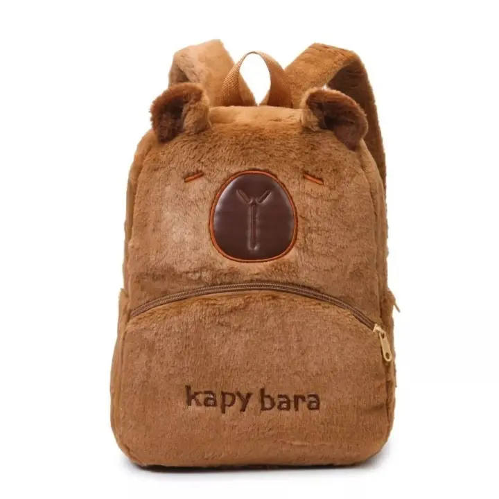 Bolso De Hombro Capybara De Peluche Gran Capacidad Estudiantes Escuela Bolsa De Mano Dolly Cartoon Para Parejas Bolsa De Viaje Suave Cierre De Cremallera - 1