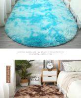VIKAMA Alfombra De Silla De Seda Longa Teñida Nórdica Para Dormitorio Y Sala De Estar Alfombra Oval Sencilla Moderna Antideslizante Y Resistente Al Desvanecimiento Para Adultos - details 14