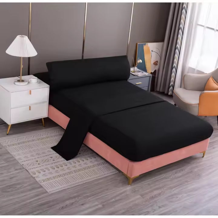Juego de sábanas de Hostelería (disponible en varias medidas y colores) Juego de sábanas lisa 100% Poliéster microfibra 3 piezas, compuesto por almohadón, sábana encimera, sábana bajera. - 1