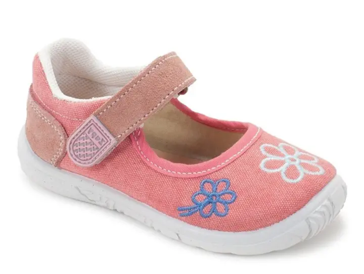 Zapy Merceditas Niña Coral Bordado Flores Piel Extraíble Velcro - 1