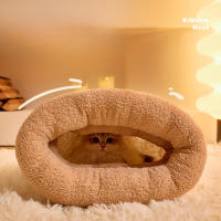 Saco De Dormir Para Perro Y Gato Con Agujero Cálido Y Protegido Contra El Viento Tamaño De La Cama De Algodón 100% Para Otoño E Invierno - details 4