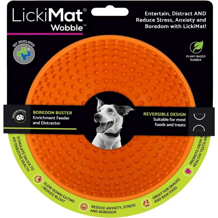 Comedero para Perro Lickimat Wobble Naranja Orange Goma - 1