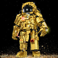 Bloques De Construcción Técnica De Astronauta En Espacio Figuras De Ciudad Colección Edición Dorada Exploración MOC Bloques Juguetes Para Niños Regalo - details 2