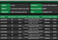 Alicates De Corte De Alambre Aislados LAOA VDE De 6'' 7'' 8'' Combinación Diagonal Nariz De Agujas Para Electricista Resistencia a Alta Tensión - details 12