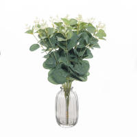 20/100PCS Hojas De Eucalipto Verdes Artificiales Para Decoración Navideña Vajillas Hogar Jardín Bodas Scrapbooking - details 5