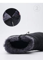Botas De Invierno Para Hombres Y Mujeres Con Punta Ancha Y Suela De Goma Botines De Nieve Con Lining De Plush Abrazadura Media Para Senderismo - details 8