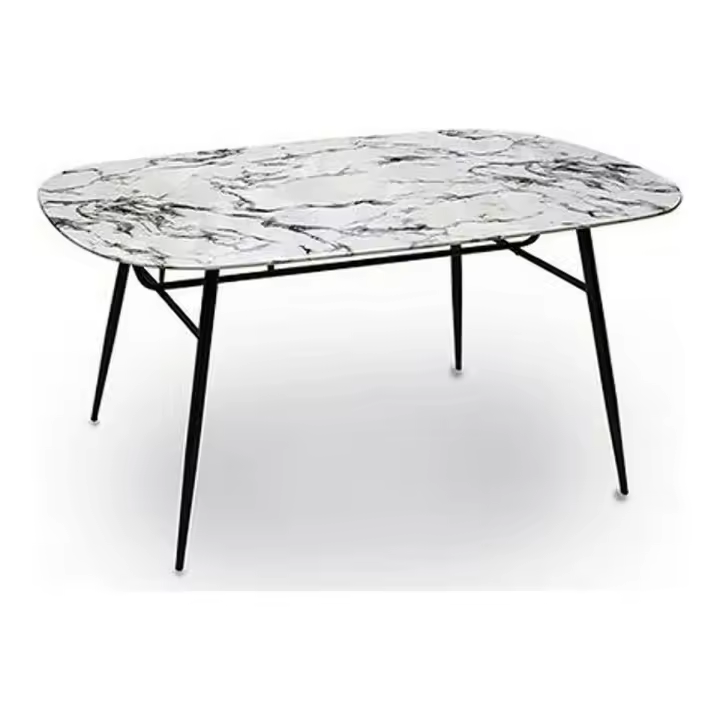 Mesa auxiliar Blanco Negro Metal Cristal Templado 90 x 76,5 x 160 cm - 1