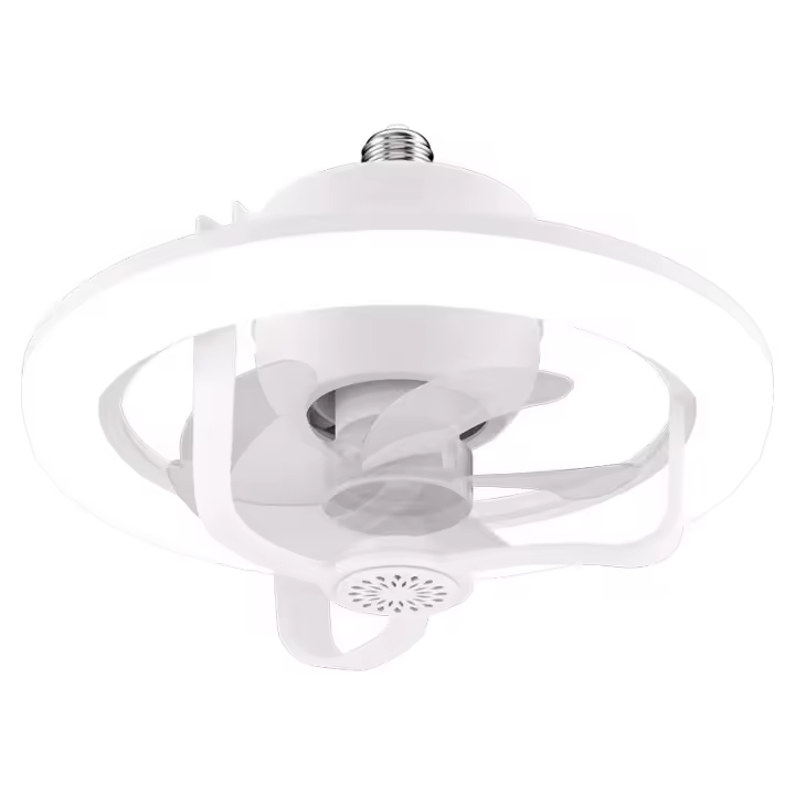 Ventilador de techo con Luz y enchufe E26/E27, Mando a Distancia regulable, rotación de 360 ° y Modo RGB, 3 velocidades, para dormitorio, Sala de estar y comedor. - 1