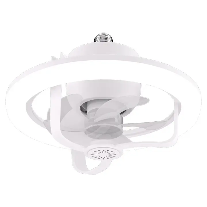 Ventilador de techo con Luz y enchufe E26/E27, Mando a Distancia regulable, rotación de 360 ° y Modo RGB, 3 velocidades, para dormitorio, Sala de estar y comedor. - 1