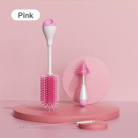 Cepillo De Limpieza Para Botella De Bebé Con Silicón 3 En 1 Rotación De 360 Grados Cuchara De Agua Y Almohadilla De Biberón Set De Limpieza Para Bebé En Colores Gris Rosa Y Azul - details 11