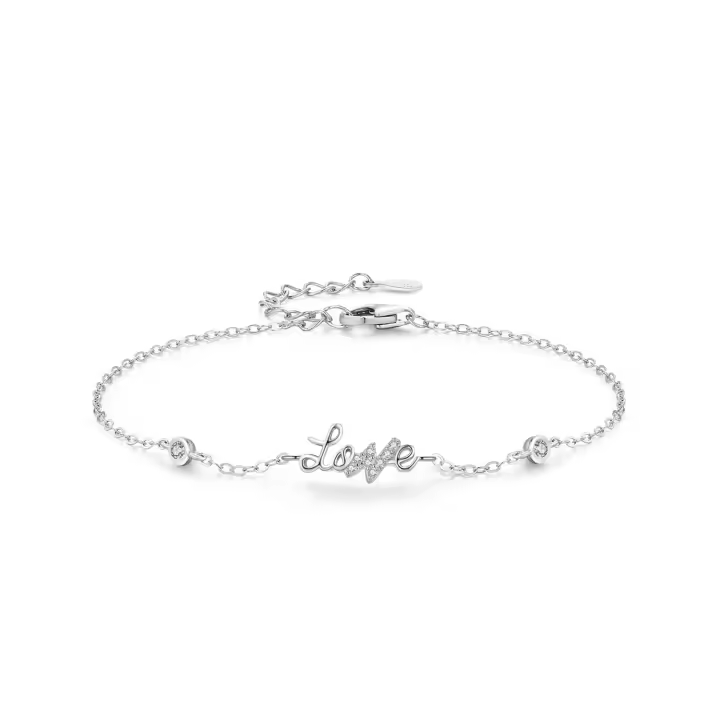 Zenyth-pulsera de Cadena con Letra de Amor Romántica para Mujer, Plata de Ley 925 Auténtica de alta calidad, regalo del Día de San Valentín - 1