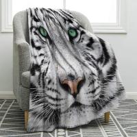 Manta De Tigre Blanco Suave Y Cálida De Poliéster Para Sofá Y Cama Estilo Americano Con Estampado De Noche Estrellada Manta Portátil Para Todas Las Estaciones - details 6