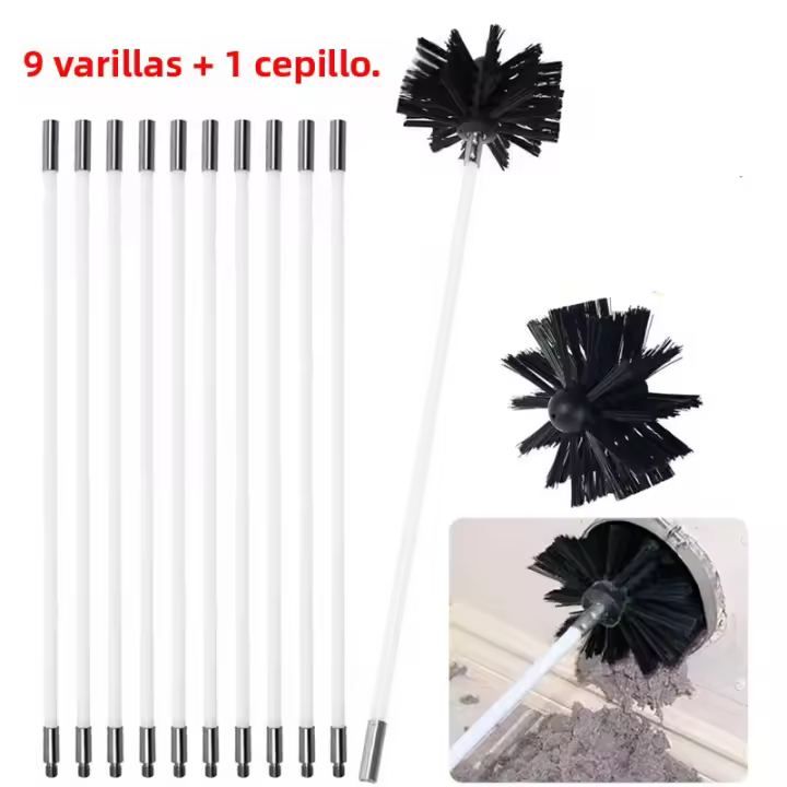 Kit De Limpieza Para Campana Flexible Con Cepillo Y Varillas De Limpieza De Soot Herramienta De Limpieza De Níquel Kit De Limpieza De Campana - 1
