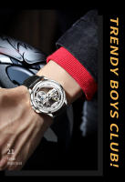 Reloj Mecánico Para Hombre OLEVS 6661 Con Esqueleto Resistente Al Agua Y Luminoso De Cuero Acero Inoxidable Dial Circular De 41mm - details 9