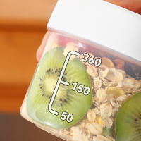 2Pcs Tazas De Desayuno Para Avena Cereal Yogur Ensalada Contenedor Jars Salsa Tupper Bento Almuerzo Caja De Comida Ecológico Resistente Al Desbordamiento - details 8