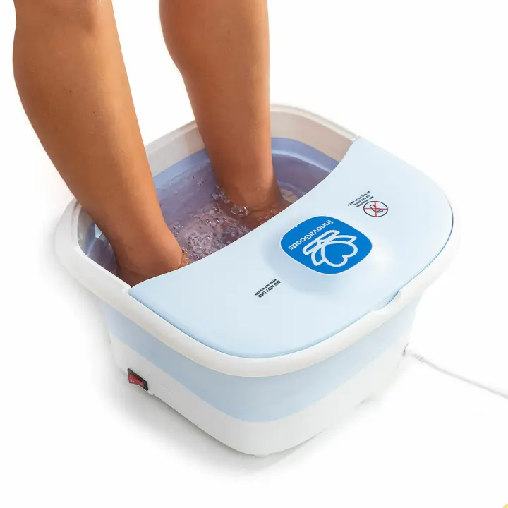 InnovaGoods® Spa para Pies Plegable 10 Litros, masajeador de pies burbujas con vibración y calentador agua por infrarrojos, 10 rodillos, puntos de presión sensación de alivio, descanso, relajación. - 1