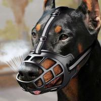 Mordaza Ajustable Para Perros Con Bandeja Reflectoria Material Plástico Transpirable Permitiendo Beber Agua Anti-Mordedura - details 0