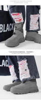 Botas De Biker Casuales Para Hombre De Color Negro Talla Grande Con Plataforma Elástica Botines De Piso Alto De Moda Para Invierno - details 11