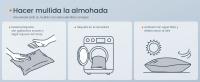 SONGMICS HOME Juego de 2 Almohadas de Cama, Doble Uso, 50 x 70 cm/60 x 60 cm, Funda Suave Refrigerante, 650 g Relleno, Invierno Verano, Cojín, Lavable a Máquina y Secable a Menos de 60 °C, Blanco Nube - details 4