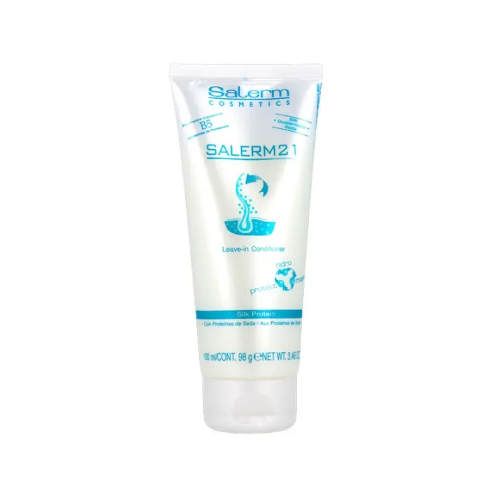 Salerm 21 Silk Protein leave in conditioner con proteína de seda Nutrición profunda con o sin aclarado 100ml - 1