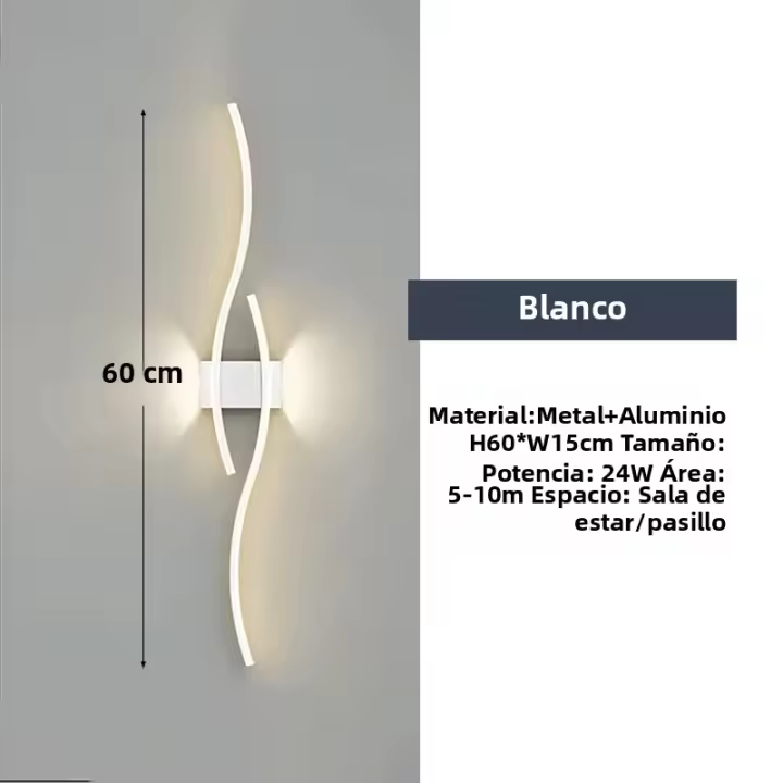 Lámpara De Pared LED Para Interior Decoración Para Dormitorio Negro Blanco Iluminación De Pasillo Balcón Fuente De Luz LED Contemporánea Para Sala De Estar Estudio - 1