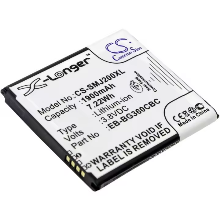 CAMERON SINO Bateria compatible con Samsung Galaxy Core Prime G360 / Galaxy J2 J200 ⋆ EB-BG360 ⋆ Capacidad 1900 mAh⋆Alta calidad y rendimiento fiable⋆Sustituye batería original agotada⋆Compatible con carga rápida - 1