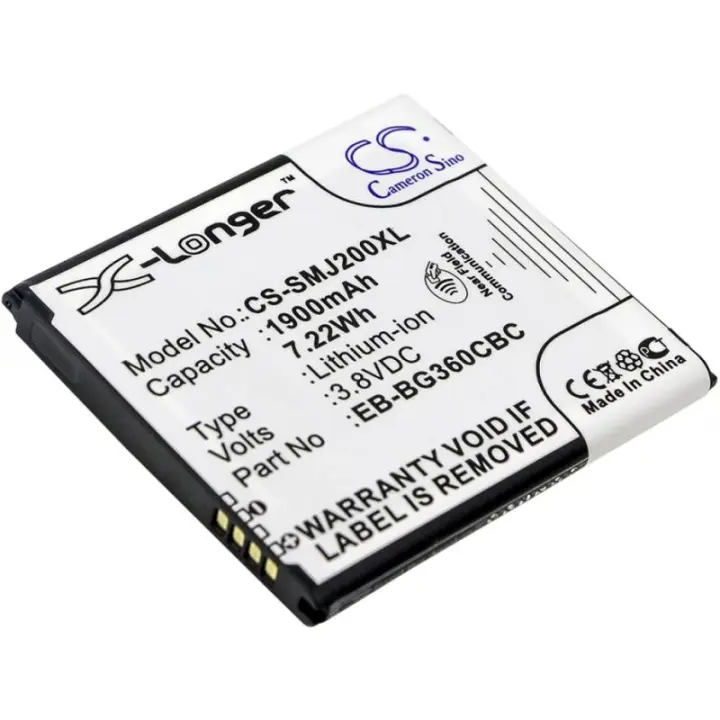 CAMERON SINO Bateria compatible con Samsung Galaxy Core Prime G360 / Galaxy J2 J200 ⋆ EB-BG360 ⋆ Capacidad 1900 mAh⋆Alta calidad y rendimiento fiable⋆Sustituye batería original agotada⋆Compatible con carga rápida - 1