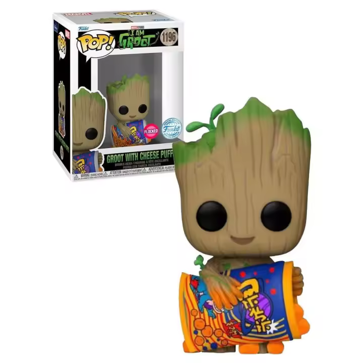 Funko Pop Groot with Chase Puffs I Am Groot Marvel 1196 Special Editon Flocked - 1