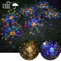 Lámpara De Fuego Solar Con 150 LED Luz De Cadena De Hadas Impermeable Para Decoración De Jardín Y Paisaje 8 Modos De Iluminación Para Fiestas Al Aire Libre - details 8
