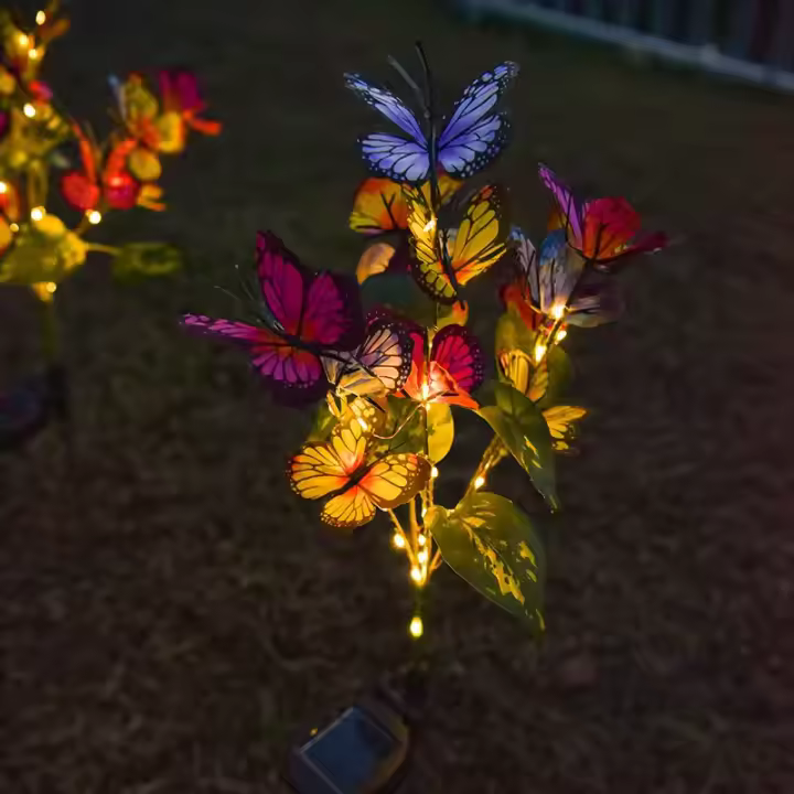 Luz Solar De Mariposa Para Jardín 1pc Lámpara Decorativa Impermeable Para Exterior Iluminación De Fiesta Para Jardín Patio Camino - 1