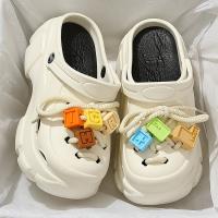 Sandalias De Verano Para Mujer Con Punta Aumentada Antideslizante Suela Gruesa Y Lencería De Encaje Bloque Jelly Para Actividades Al Aire Libre - details 1