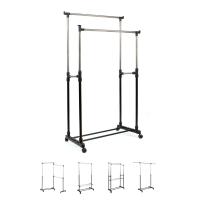 Perchero de Pie con Ruedas, Acero Inoxidable, DOBLE 80x43x90 a 160 cm, Perchero de Ropa Burro, Estructura Metalica Extensible, Organizador de Perchas y Ropa - details 10