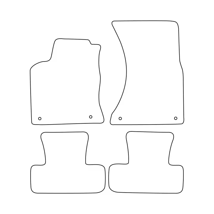 Juego de alfombrillas de terciopelo para Audi Q5 I 8R 2008-2016 - acabado negro - 1